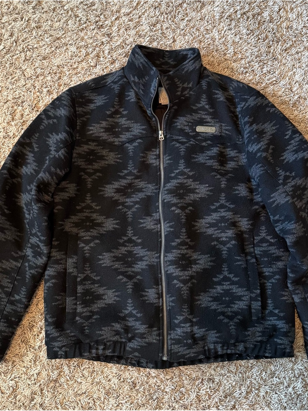 Cinch Men's Aztec Concealed Carry Black Wooly Jacket